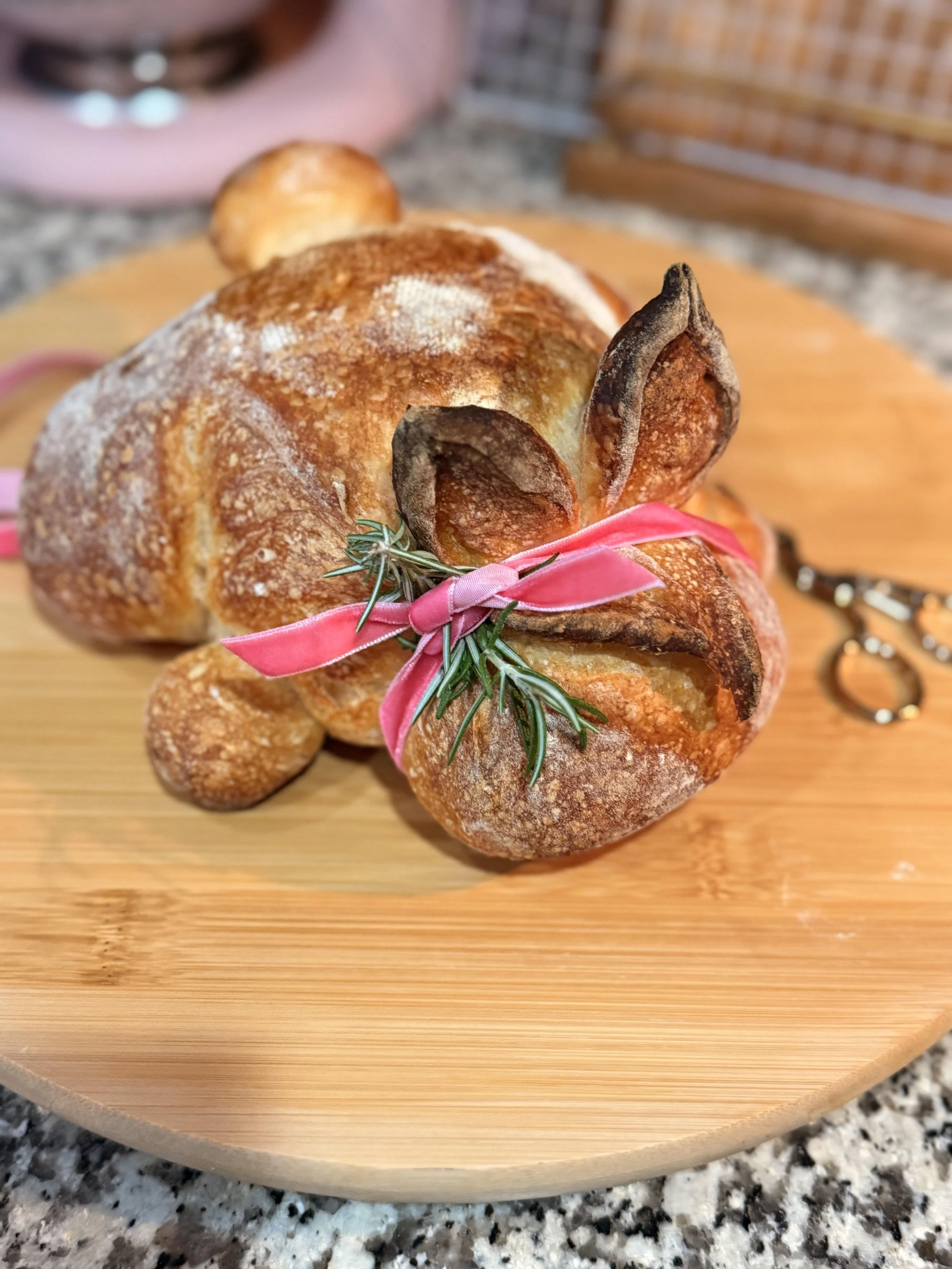 Bunny-Shaped Traditional Sourdough Loaf