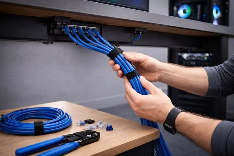 Cable Management, Network setup & Workspace Organisation