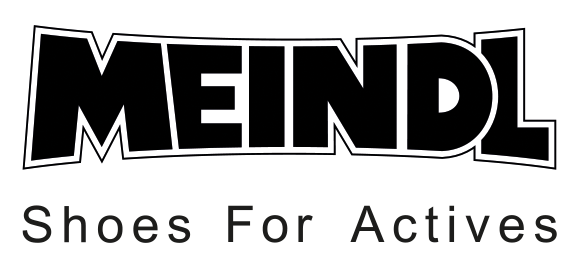 Logo mit dem Text "MEINDL" und darunter die Worte "Shoes For Actives"