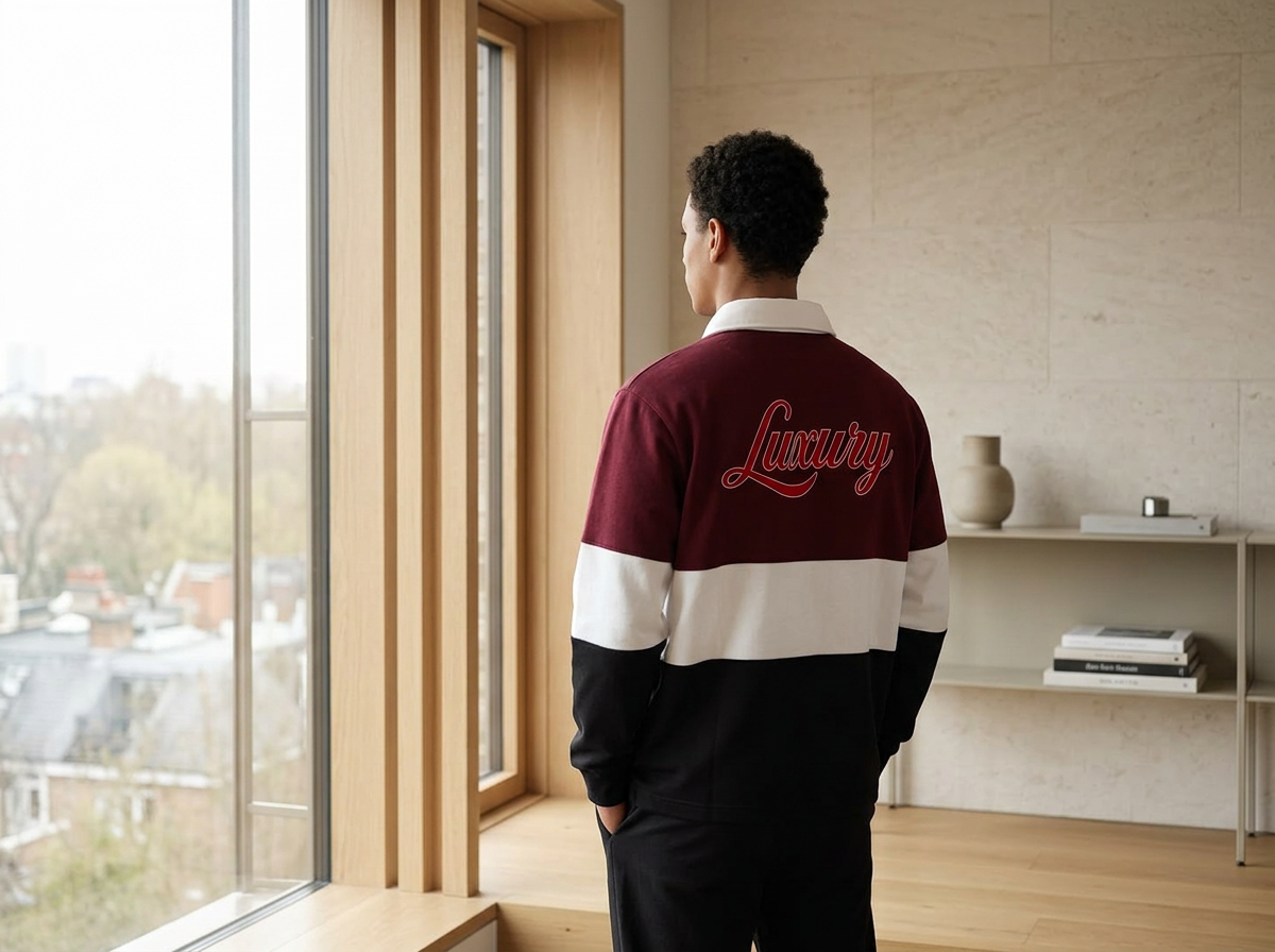 Luxury Rugby Polo: Burgundy Edition