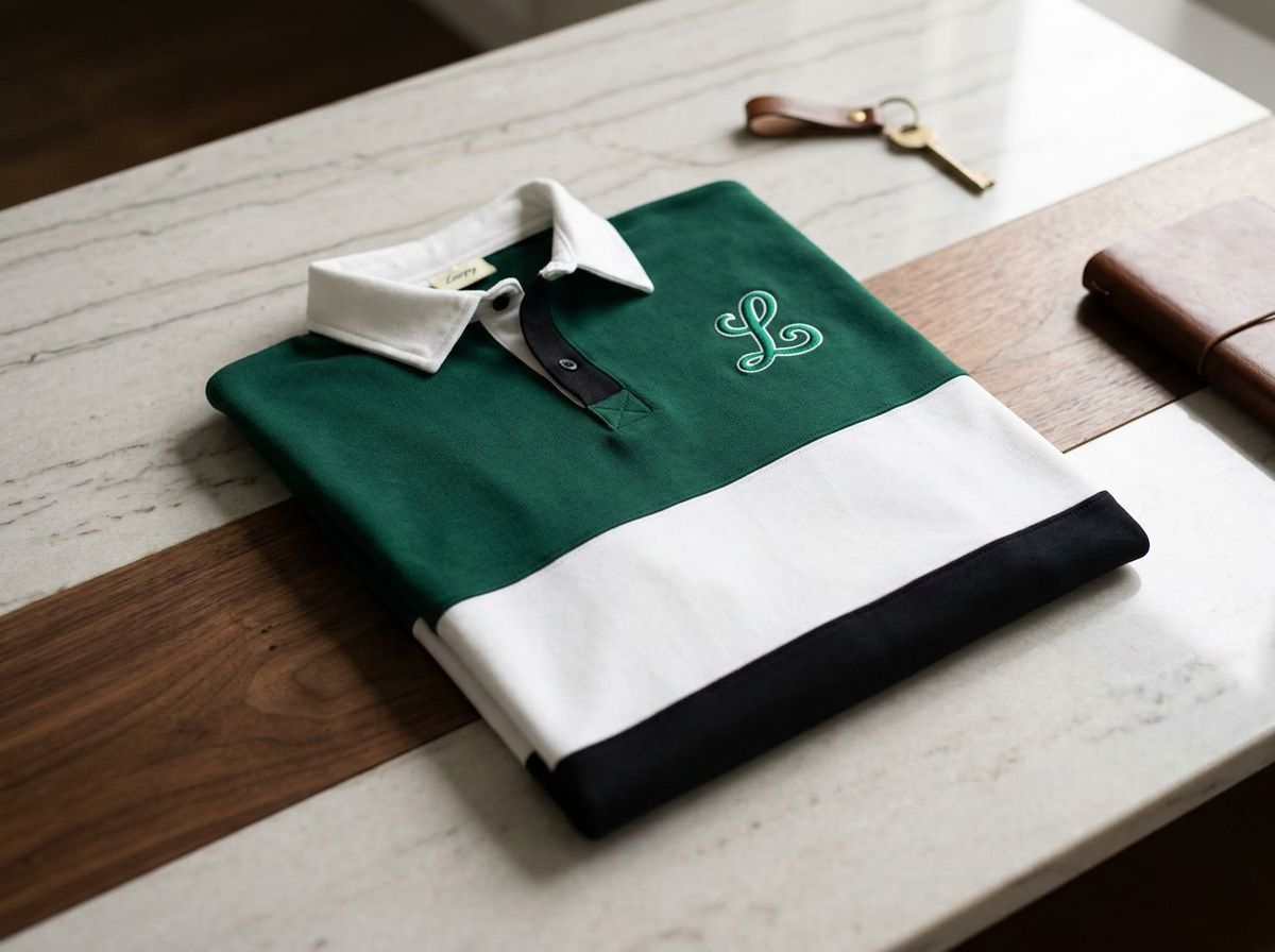 Luxury Rugby Polo: Emerald Green Edition