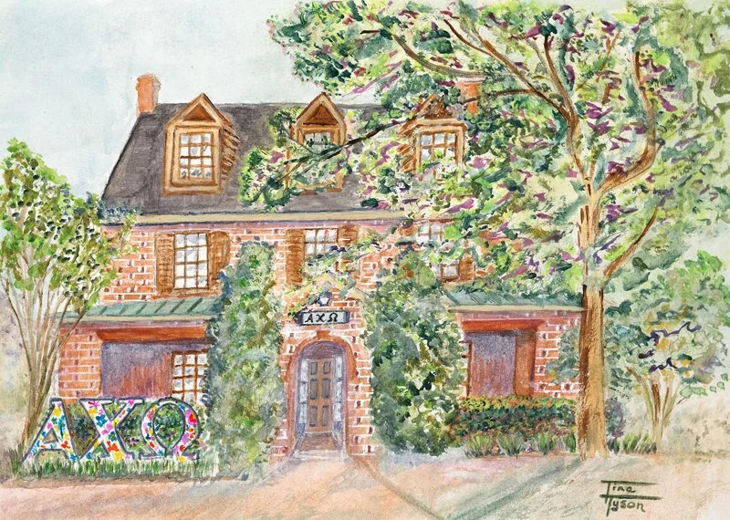 Alpha Chi Omega House on the Campus of William and Mary  (Giclée Reproduction)