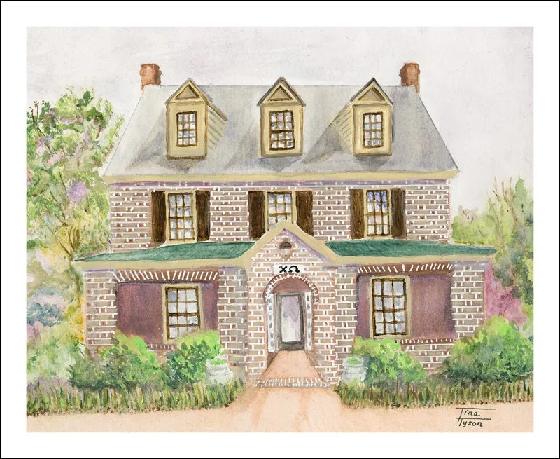 Chi Omega House on the Campus of William and Mary (Giclée Reproduction)