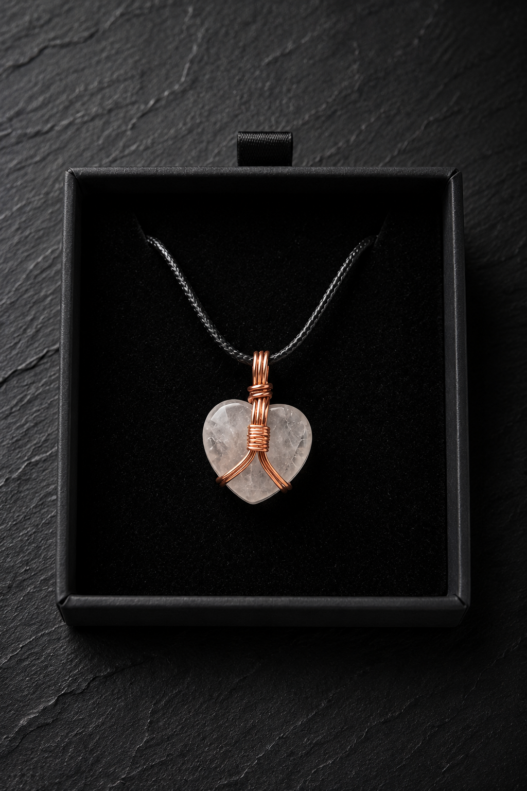 Clear Quartz Heart Pendant