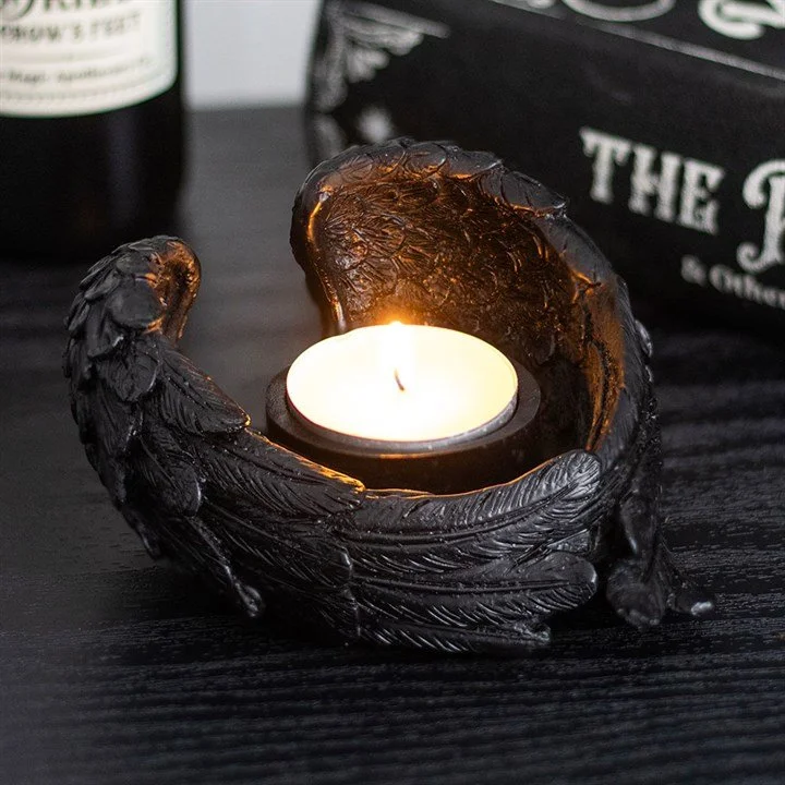 Raven Wings Tea Light Holder