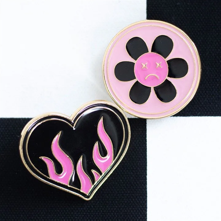 Pink and Black Mood Pin Set