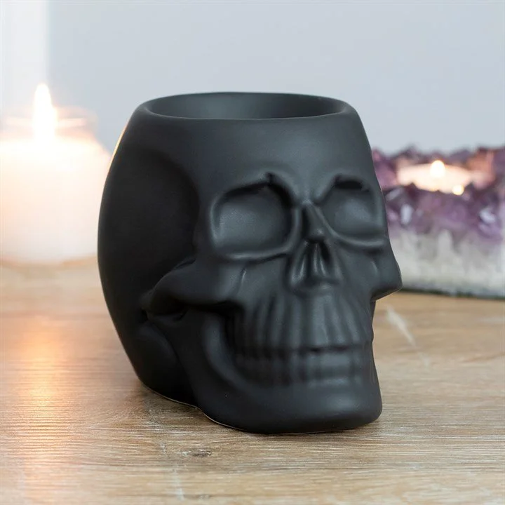 Black Skull Ceramic Oil Burner