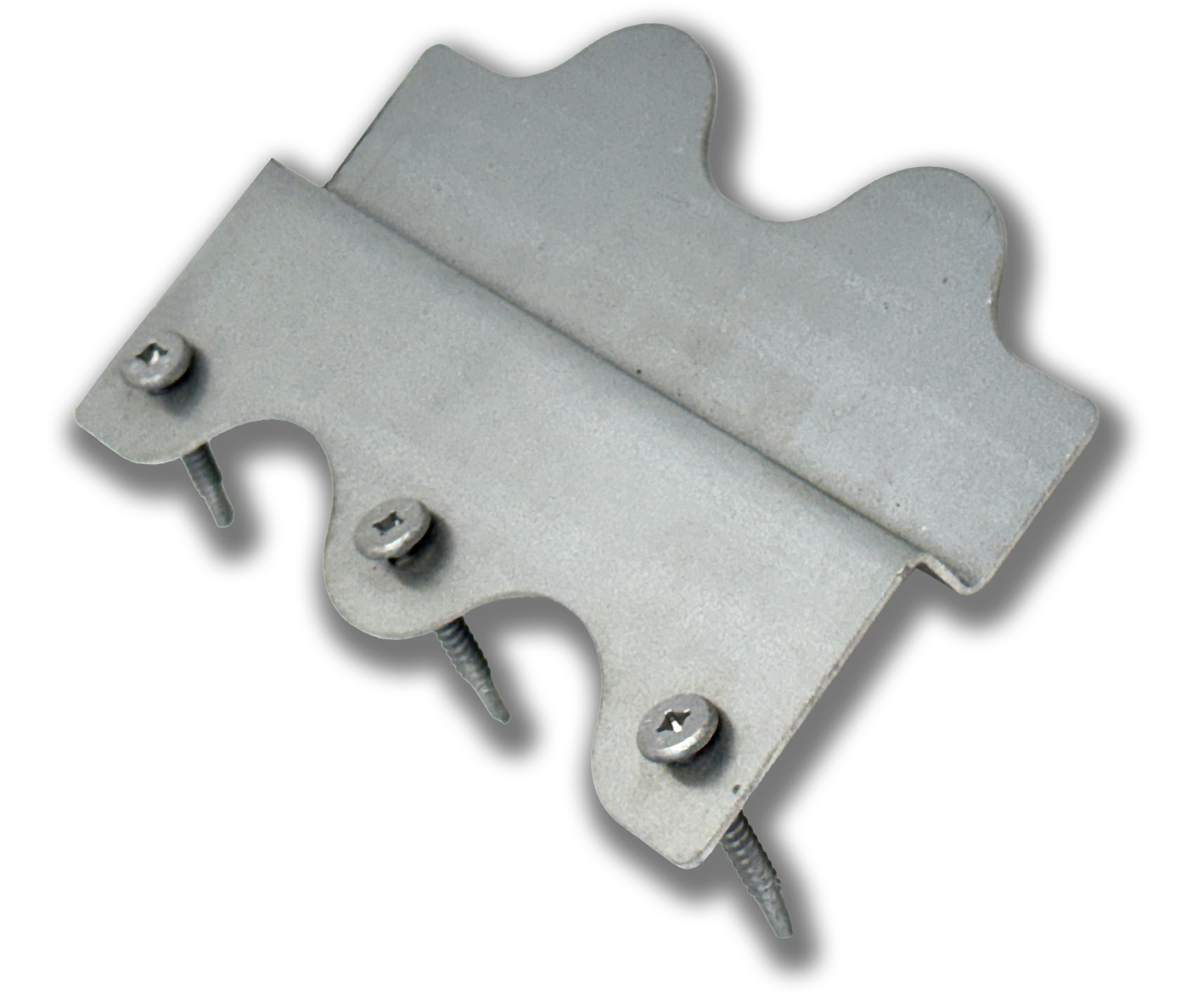 Buckle Down roofing cleat designed to reinforce compromised roof decking seams and provide secure support during metal roofing installation and repair