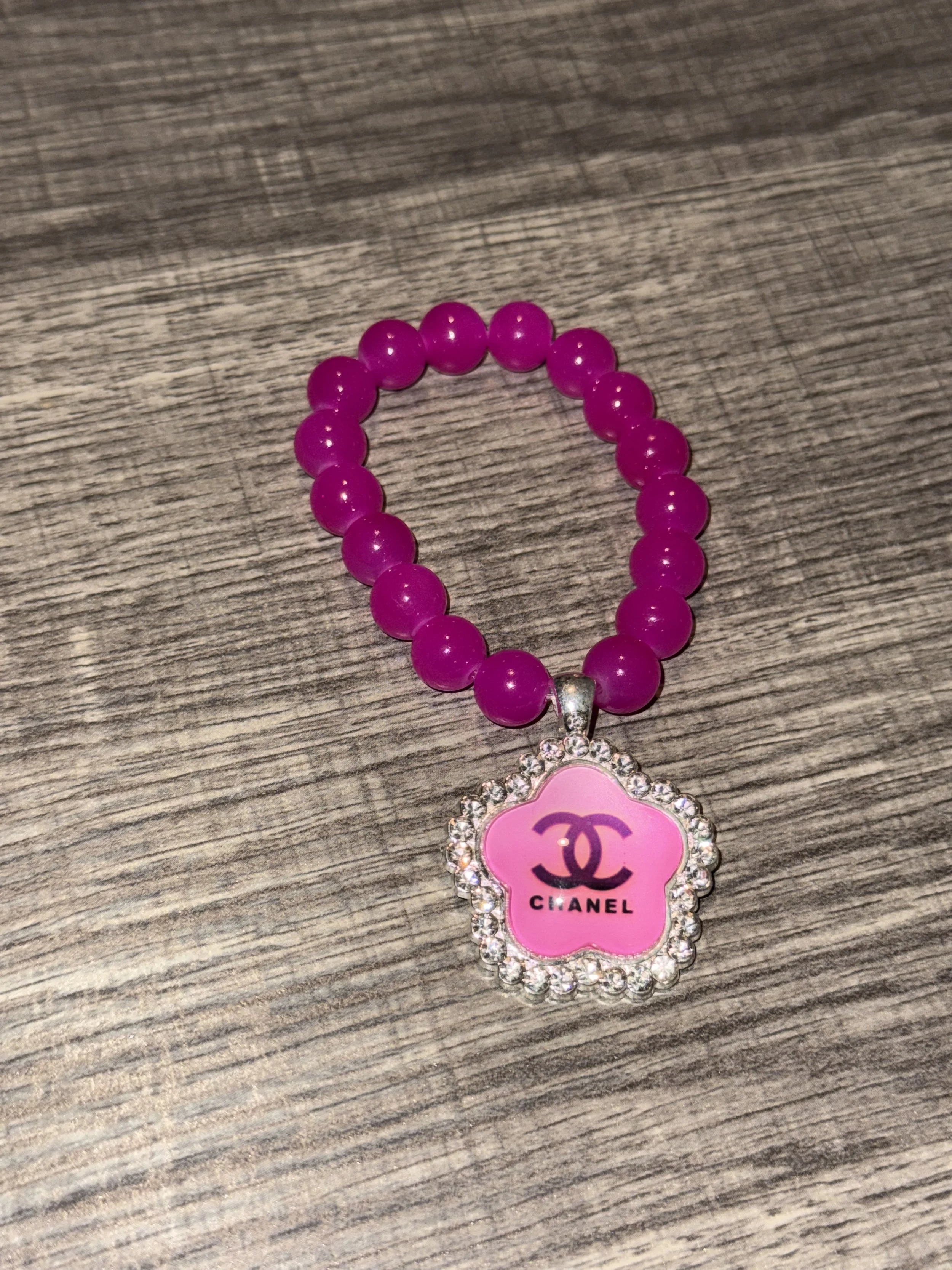 Glamour Pink Beaded Luxury Charm Bracelet