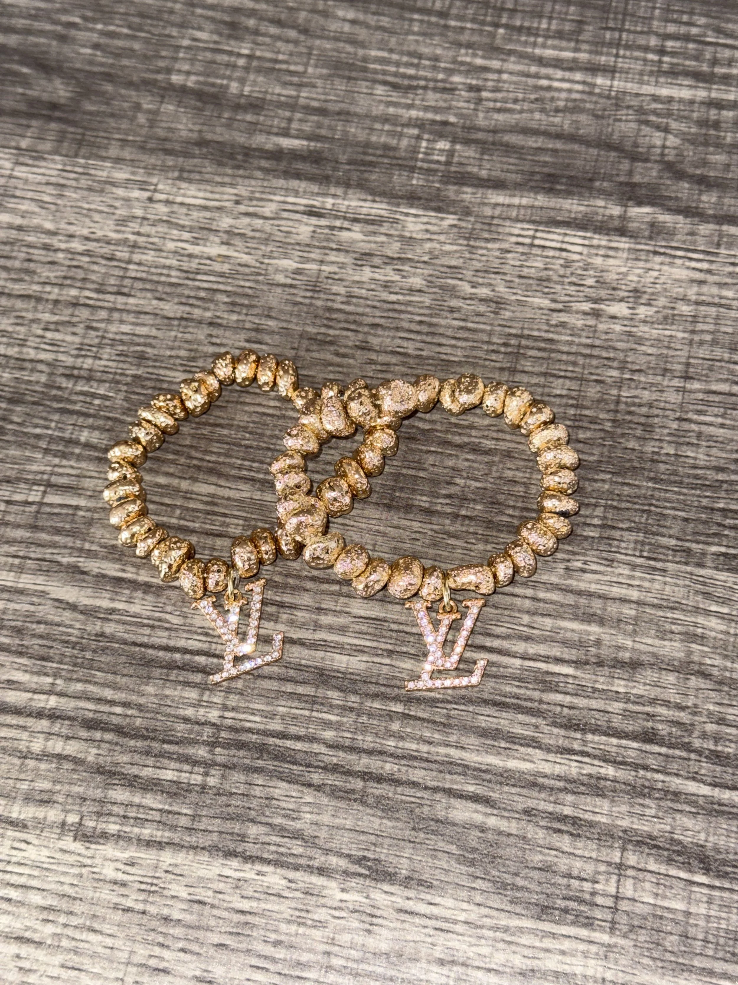 Elegant Gold-Tone Beaded Bracelets