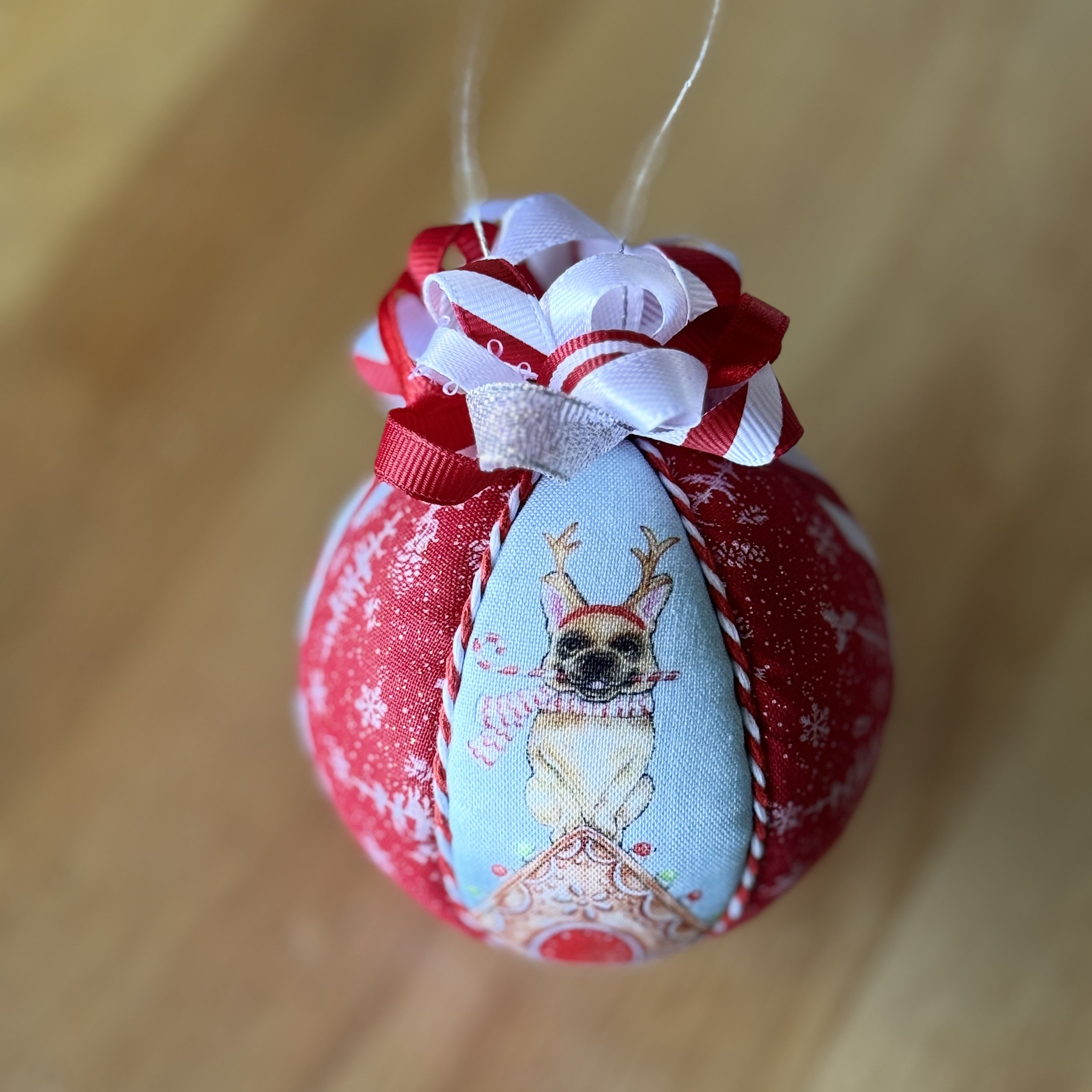 Dog on Gingerbread House Ornament
