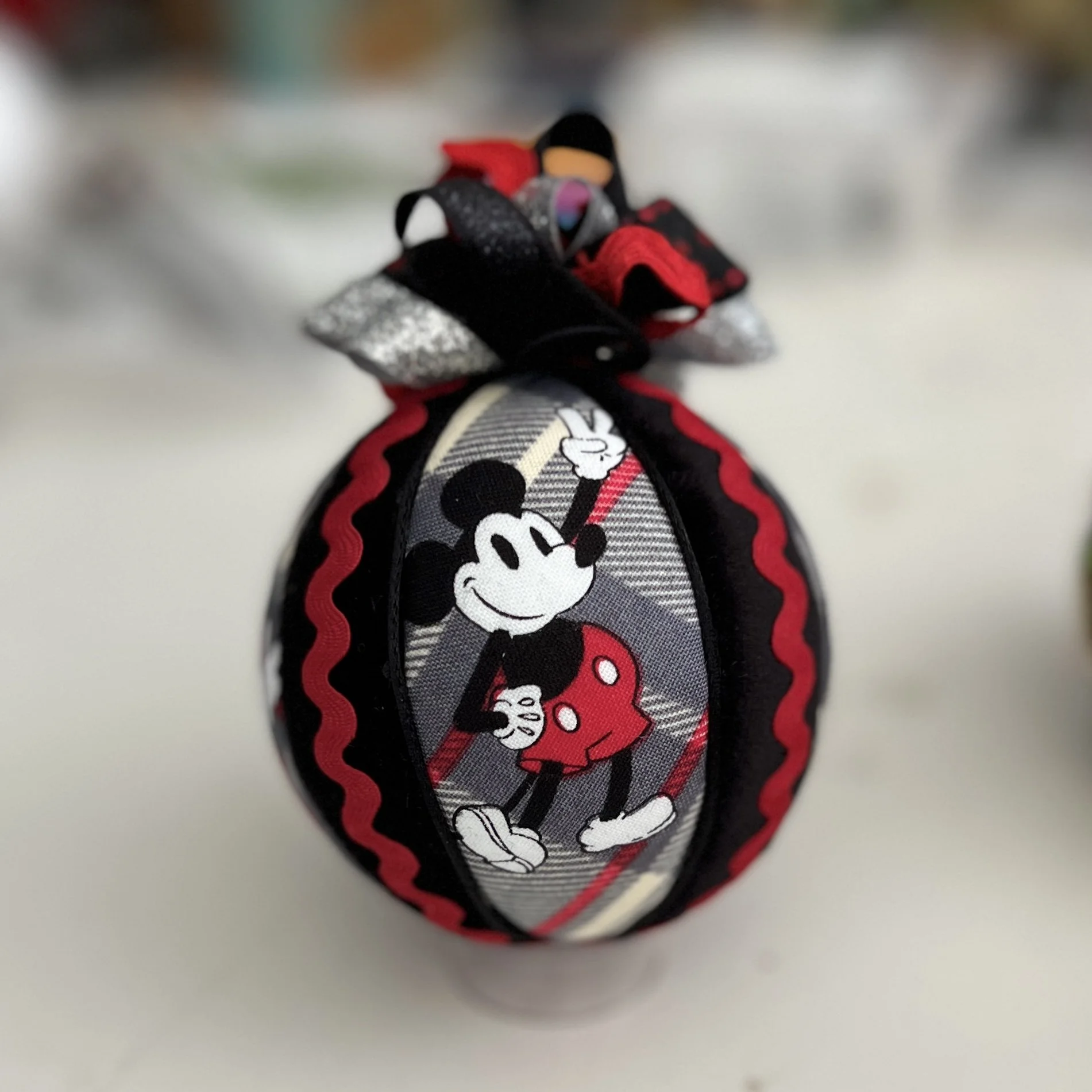 Mickey & Minnie Holiday Plaid Ornament