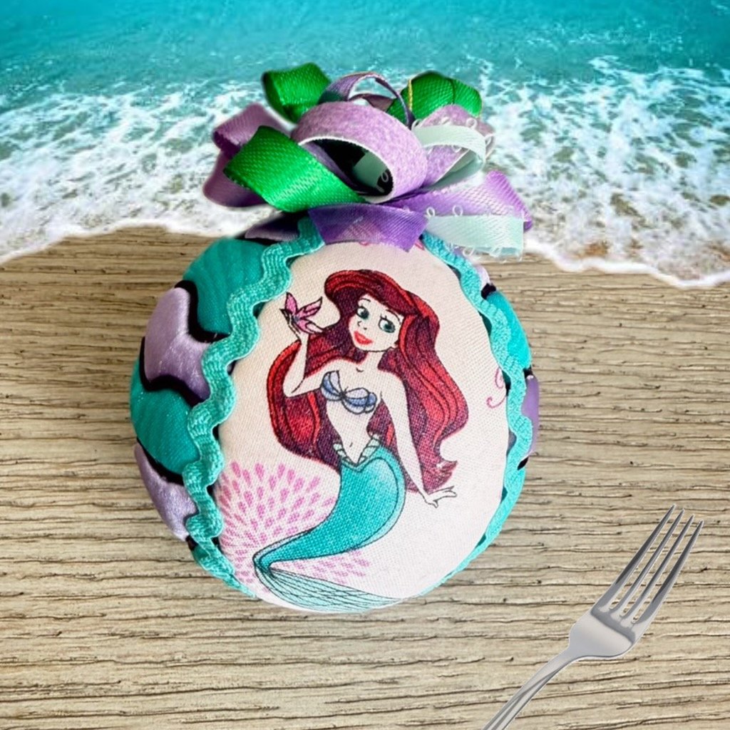 Ariel Little Mermaid Ornament with Shimmering Bow
