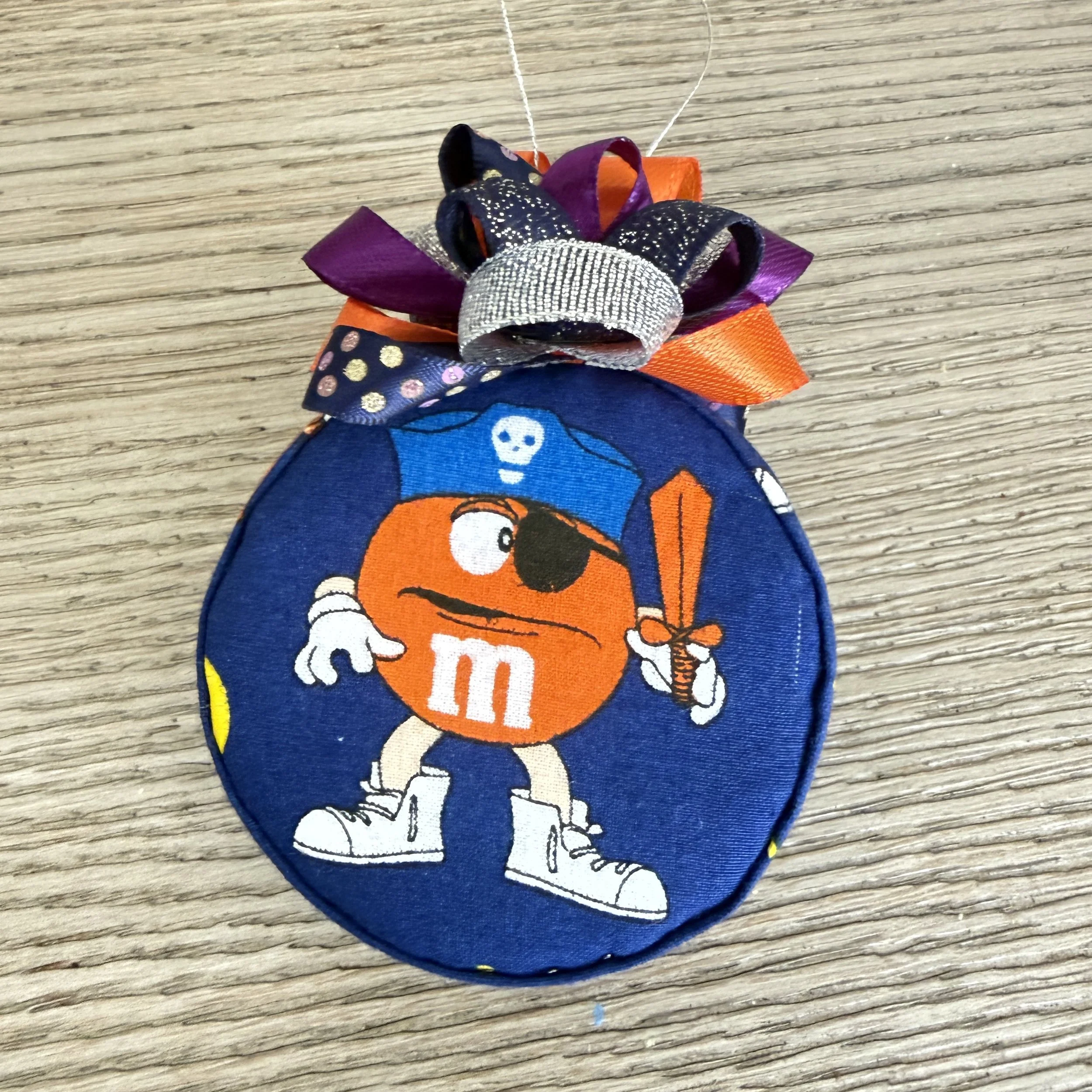 Pirate Fun with Orange M&M Holiday Ornament