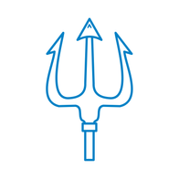 Line drawing of a three-pronged trident.