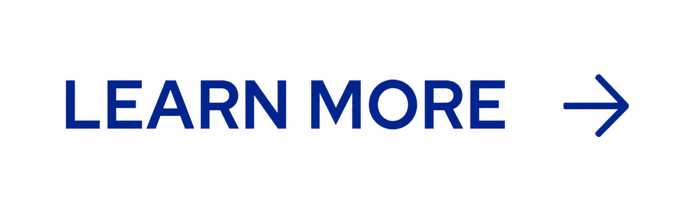 Blue text that reads 'LEARN MORE' with a right-pointing arrow on a white background