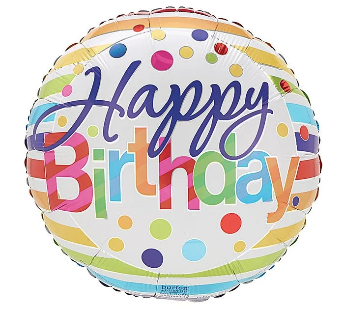 18" Stripe Birthday