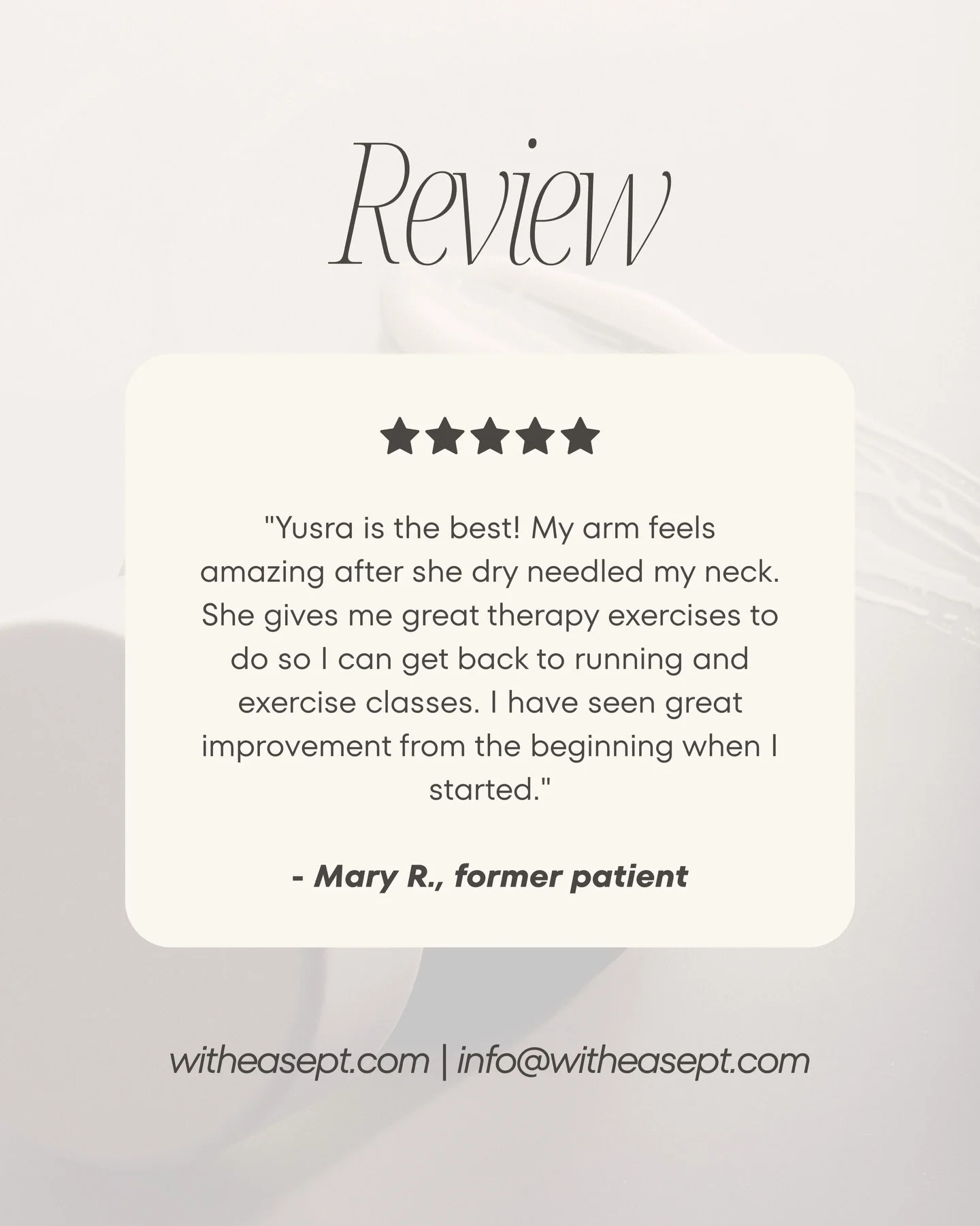 Physical therapy should be tailored to your specific needs and goals &mdash; for Mary, that meant addressing elbow pain that was actually coming from her neck! We found this out during her comprehensive physical exam and through dry needling tense mu