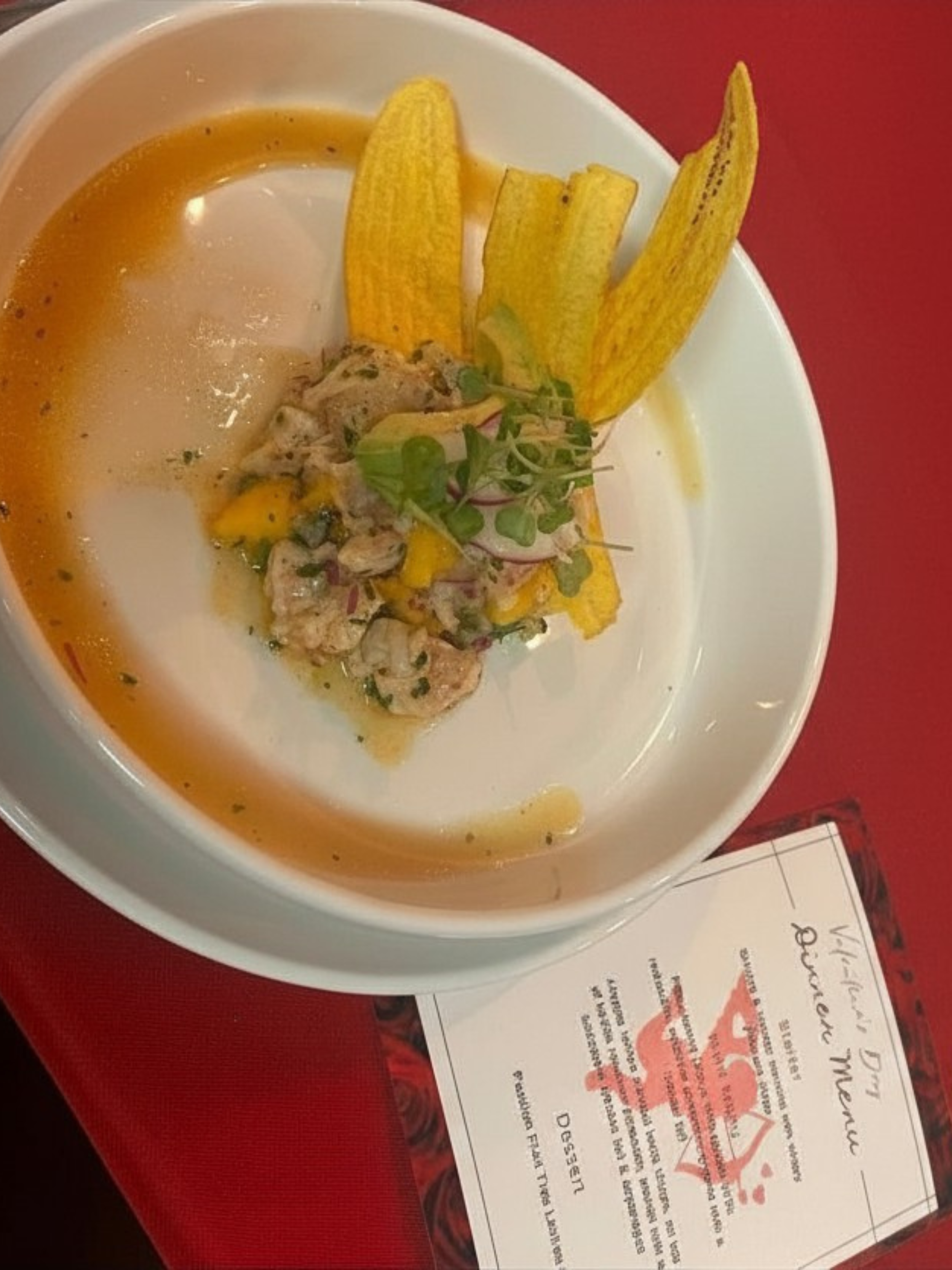 Lobster & mango ceviche, passion fruit sauce