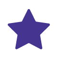 A solid purple star on a white background.
