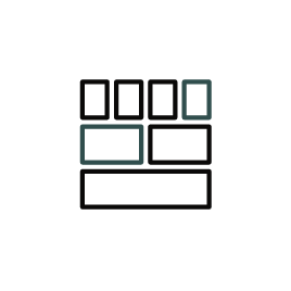 Inventory mapping icon showing we design your shelving specifically around your wardrobe—counting shoes, long-hang, and jewelry needs.