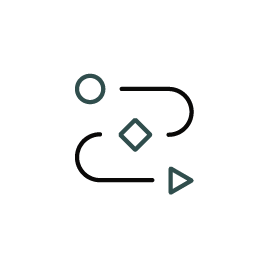 Workflow optimization icon showing designing a "Sort-Wash-Fold" layout that minimizes physical strain and maximizes counter space.