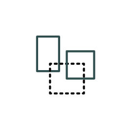 Lifestyle mapping icon for designing specific zones for surfboards, school bags, and pet accessories based on your daily flow.