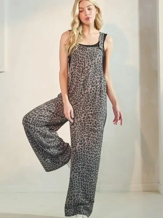 Heimish - Leopard Urban Ribbed Overalls - Lots of stretch
