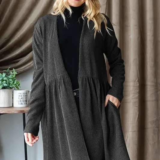 Heimish - Ribbed Black Cardigan