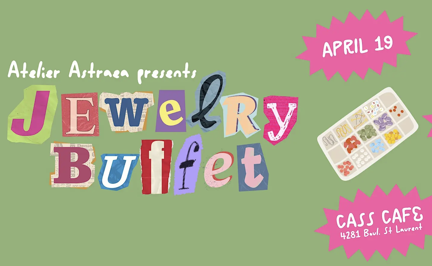 jewelry buffet with Atelier Astraea | atélier bijoux avec Atelier Astraea 