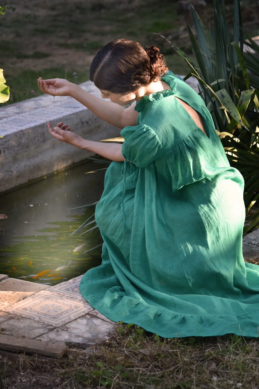 luxe provence linen dress slow fashion