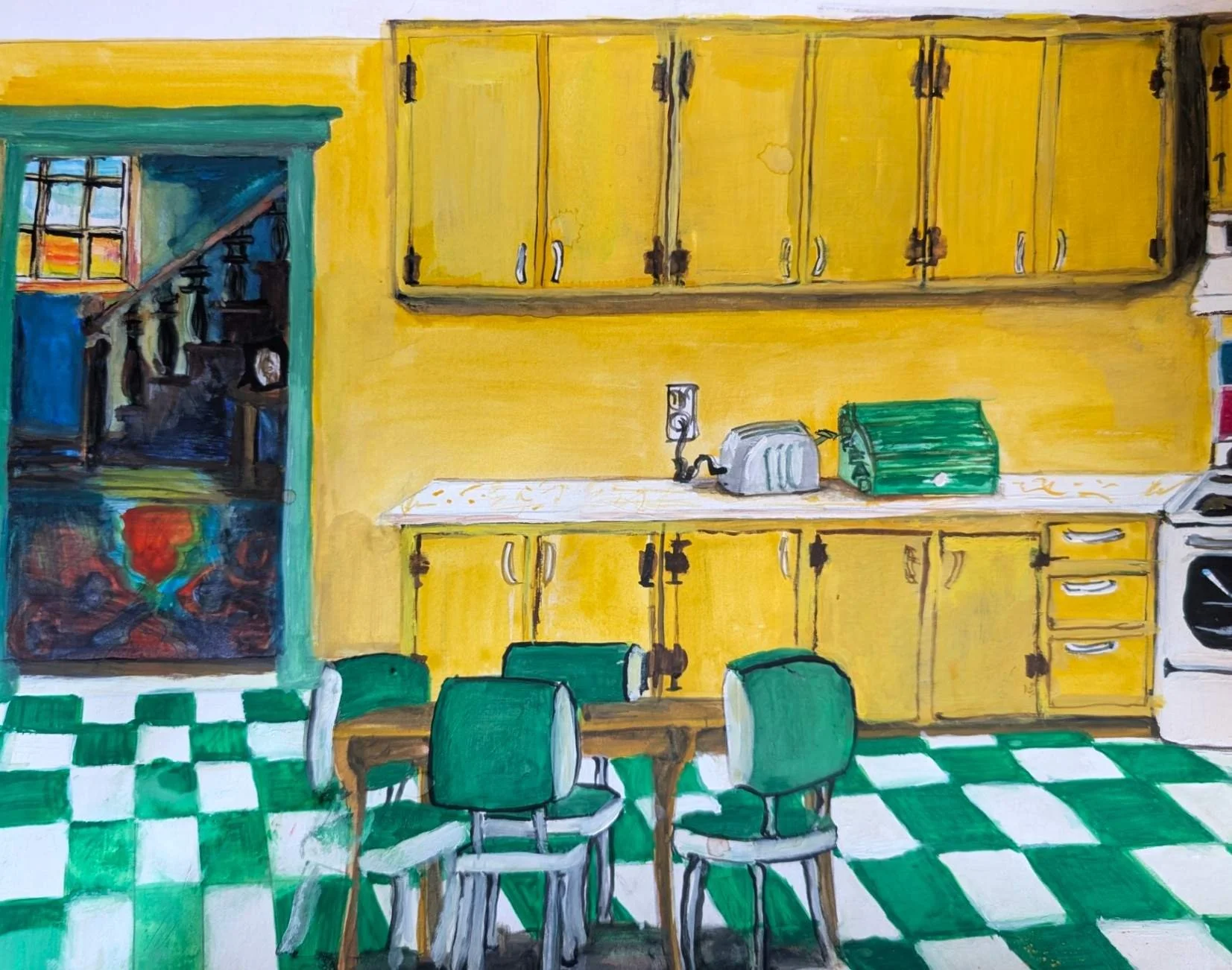 the kitchen