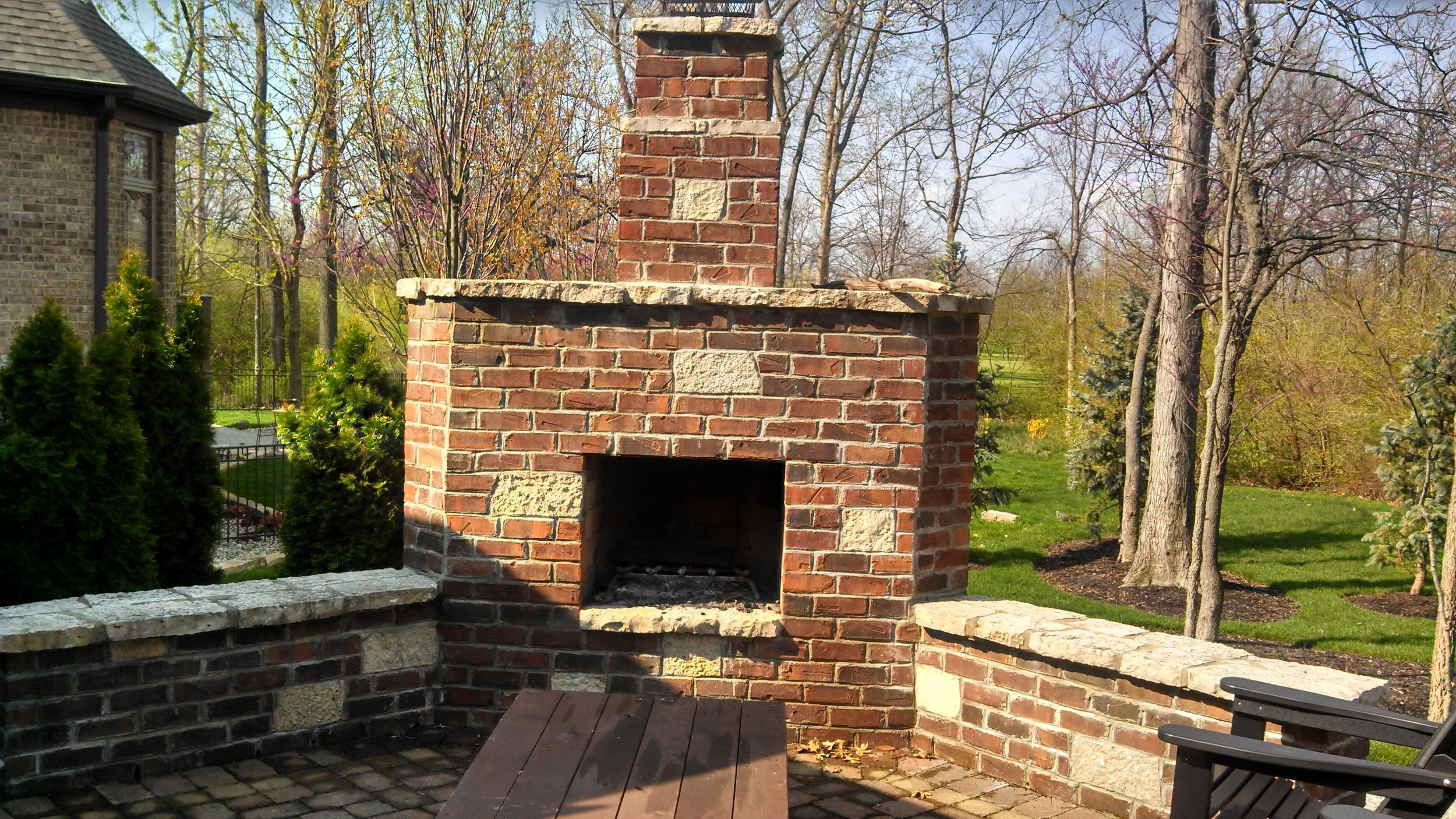 Outdoor Brick Fireplace
