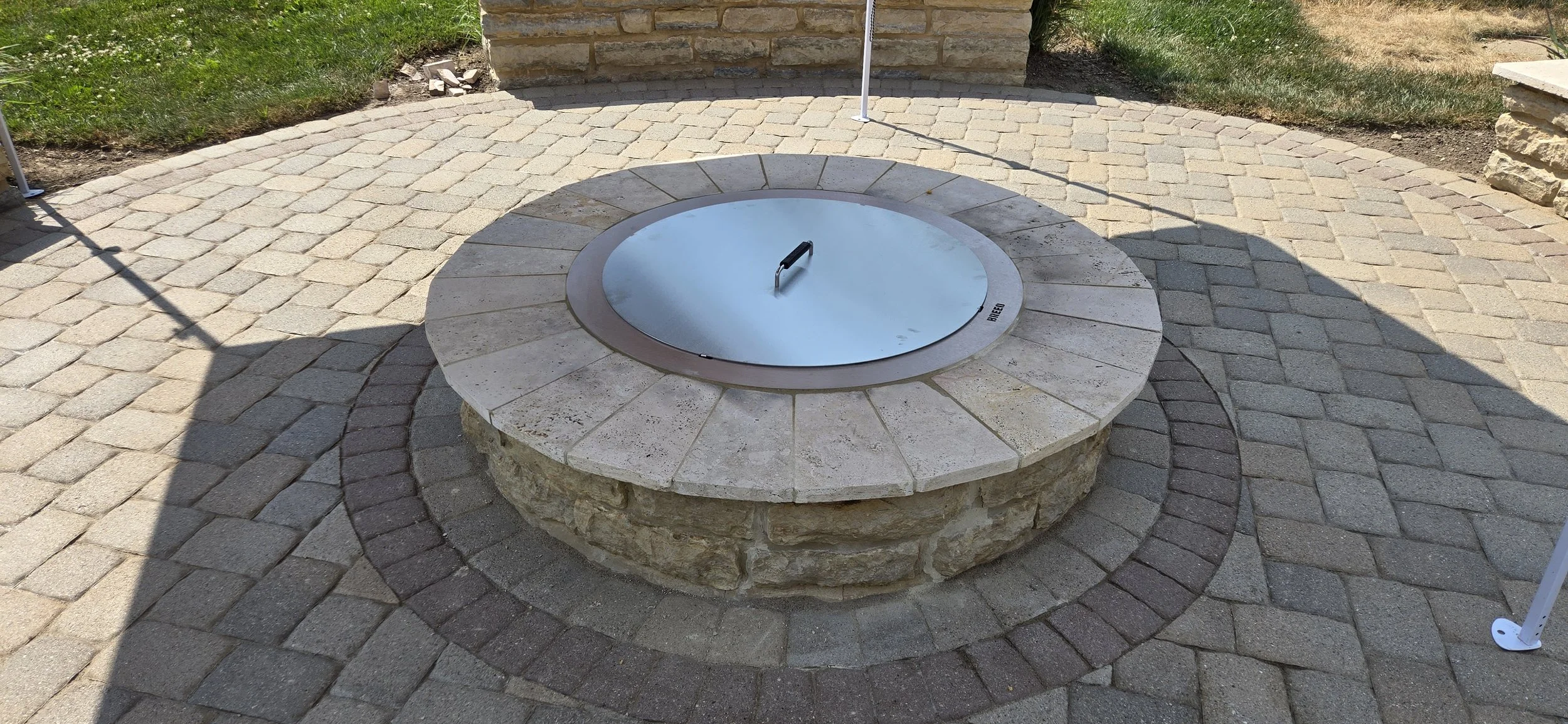 Stone Outdoor Fire ring with Cover