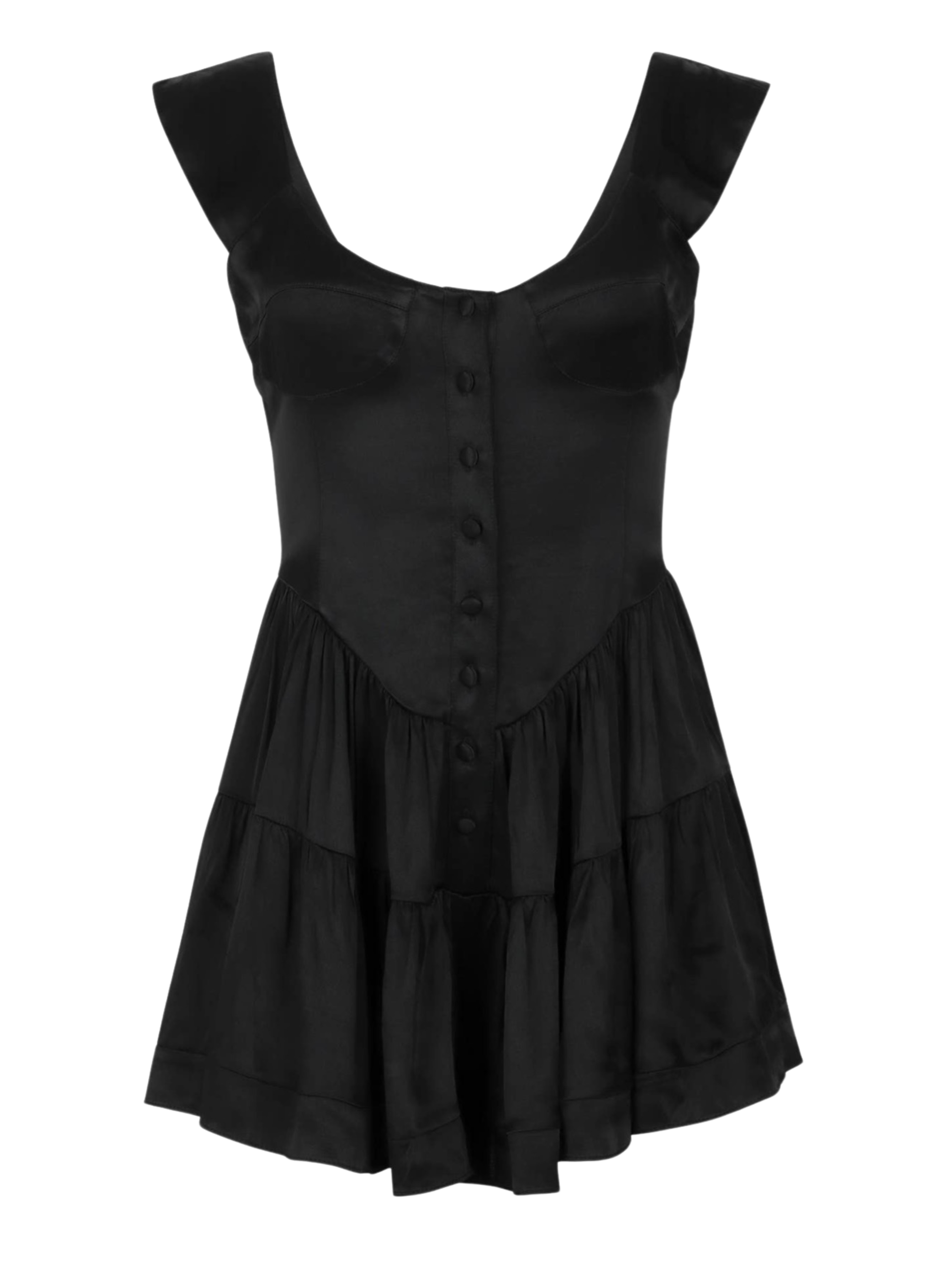 VANESSA MOONEY Elisabeth Romper - Black Satin
