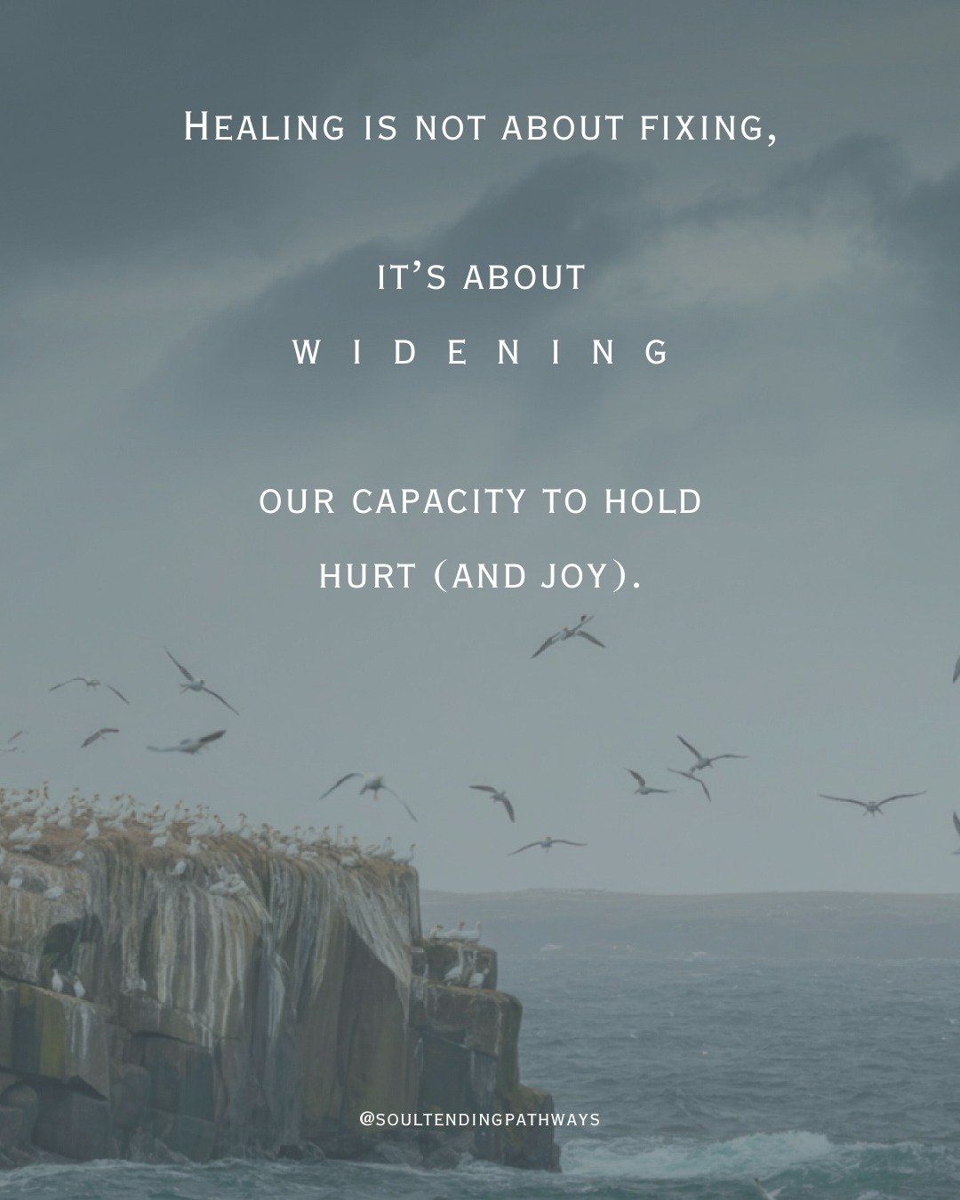 Healing isn't about fixing. 

It's about widening our capacity to hold both hurt and joy (and everything in between). 

Life leaves it's marks on us - both good and bad. ❤️&zwj;🩹 

We cannot undo life. We cannot undo the pain. 

But we can learn how
