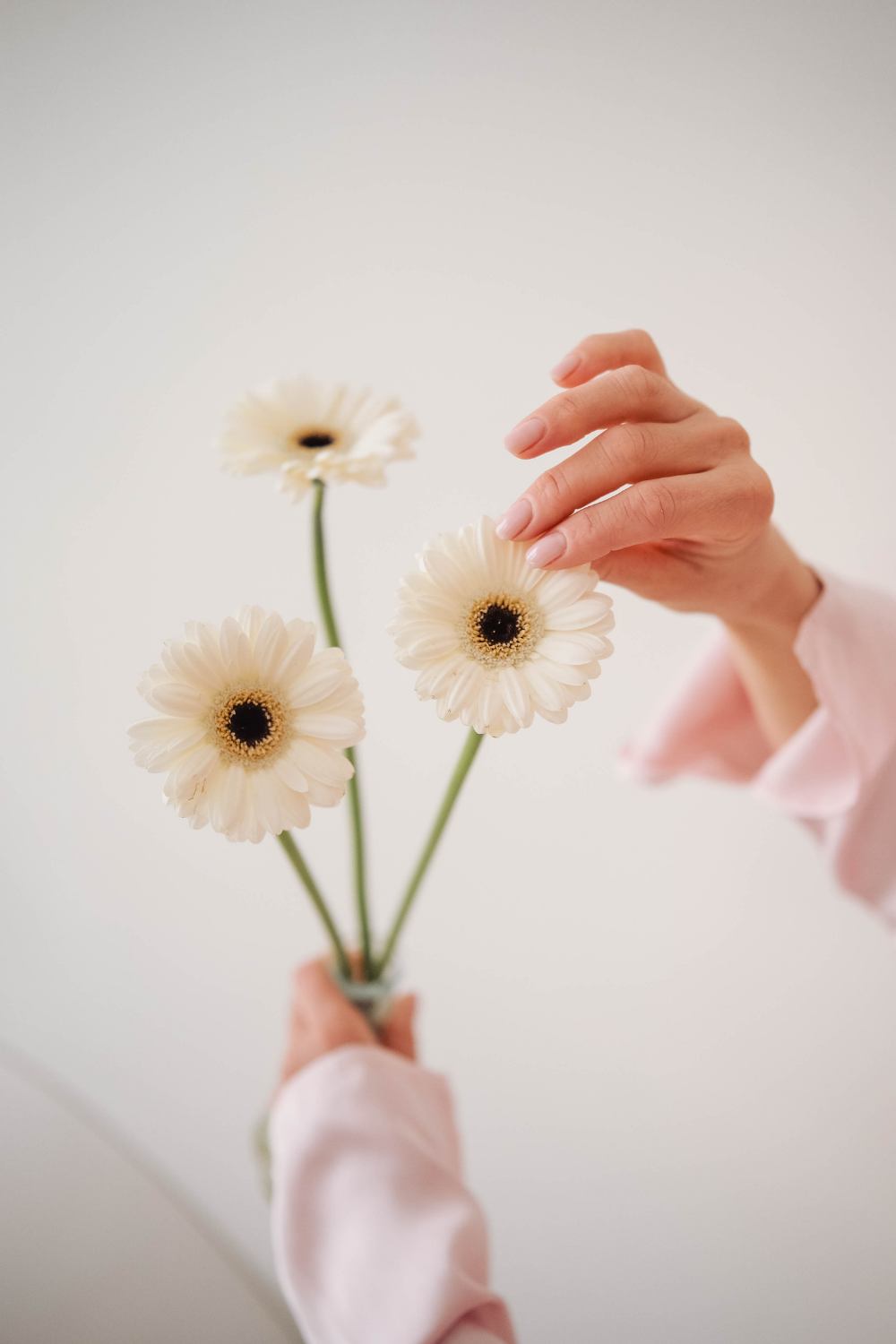 Woman holding flowers