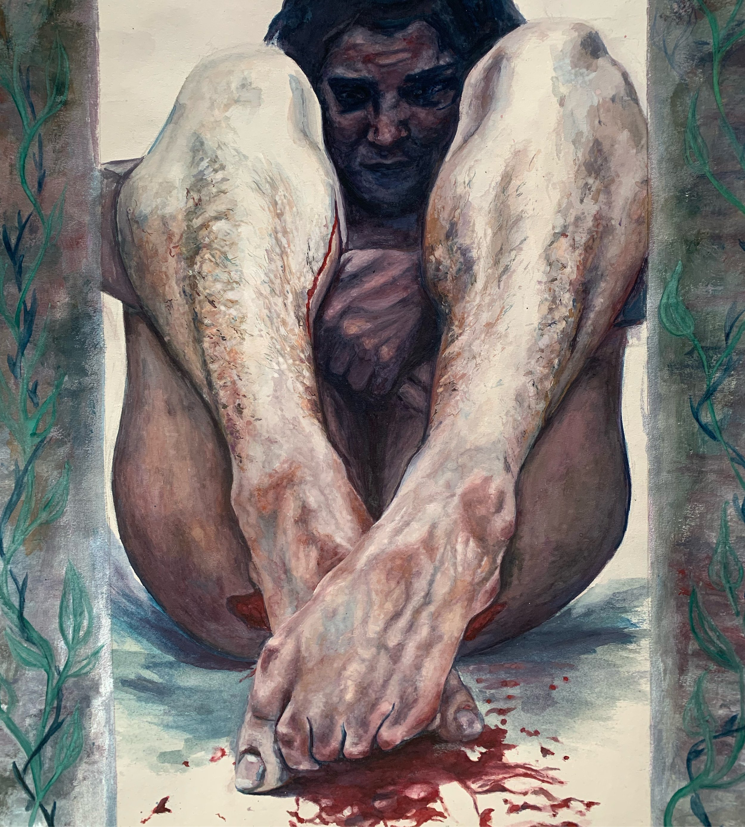 Gouache, ink and mixed media