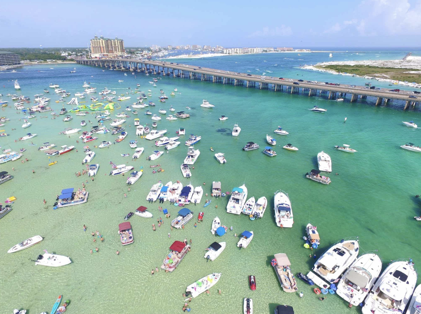 When is the best time to go to Crab Island in Destin, Florida?