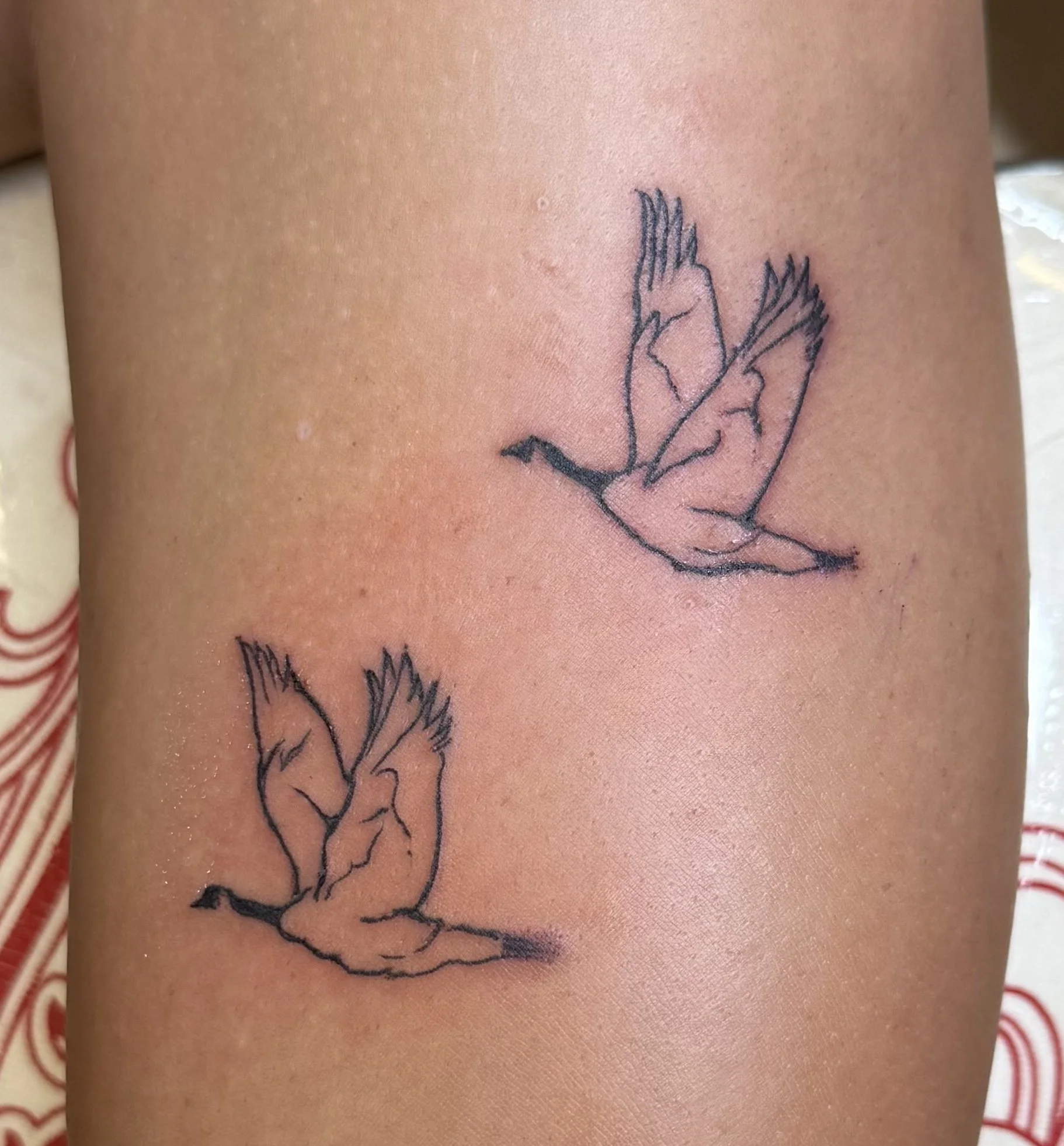 Geese Bird Custom Thin Single Needle Monarch Tattoo Hawaii .jpeg