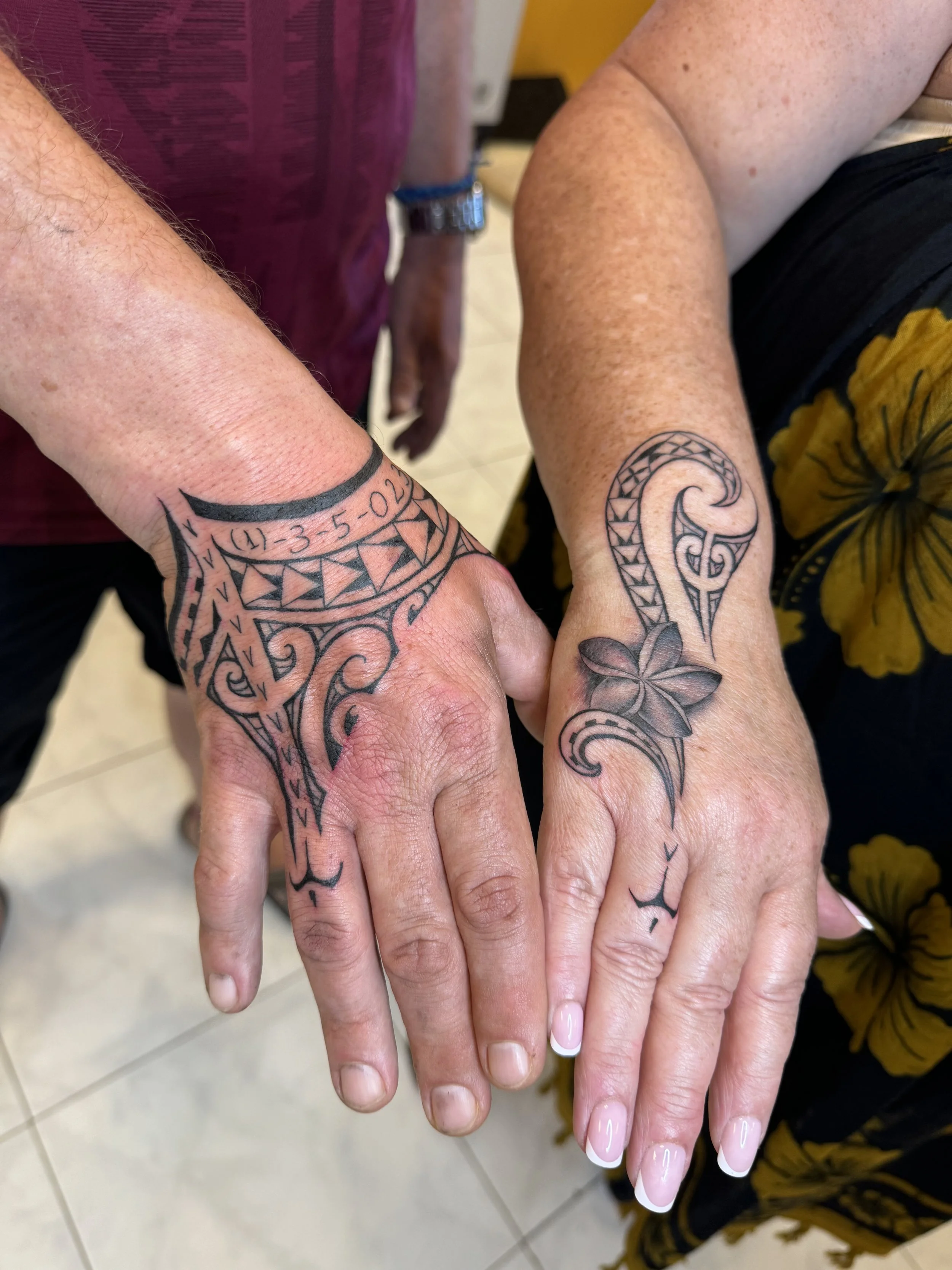 Hand Couple Custom Polynesian Tribal Black Grey Monarch Tattoo Hawaii.jpeg