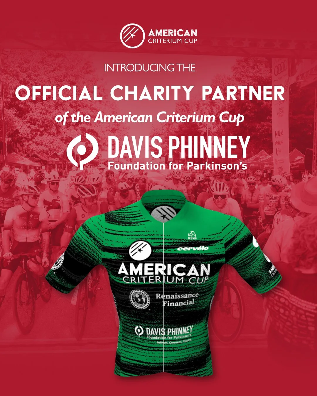 We&rsquo;re proud to introduce the Davis Phinney Foundation for Parkinson's (@davisphinneyfnd) as the first-ever Official Charity Partner of the American Criterium Cup!

Founded in 2004 by Olympic medalist and retired professional cyclist Davis Phinn