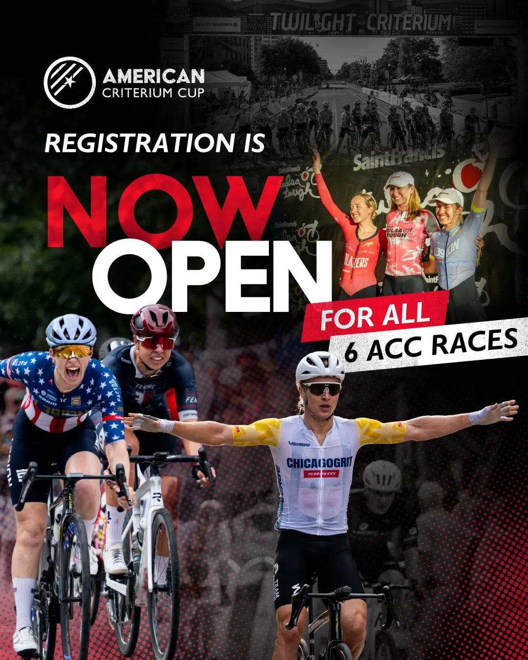 It&rsquo;s go time! All six ACC races are now open for registration. 🚨

Save the dates and secure your spot for a summer of high-speed, high-stakes racing at some of the most prestigious criteriums in the country!

📅 2026 ACC Race Calendar:
🚲 June