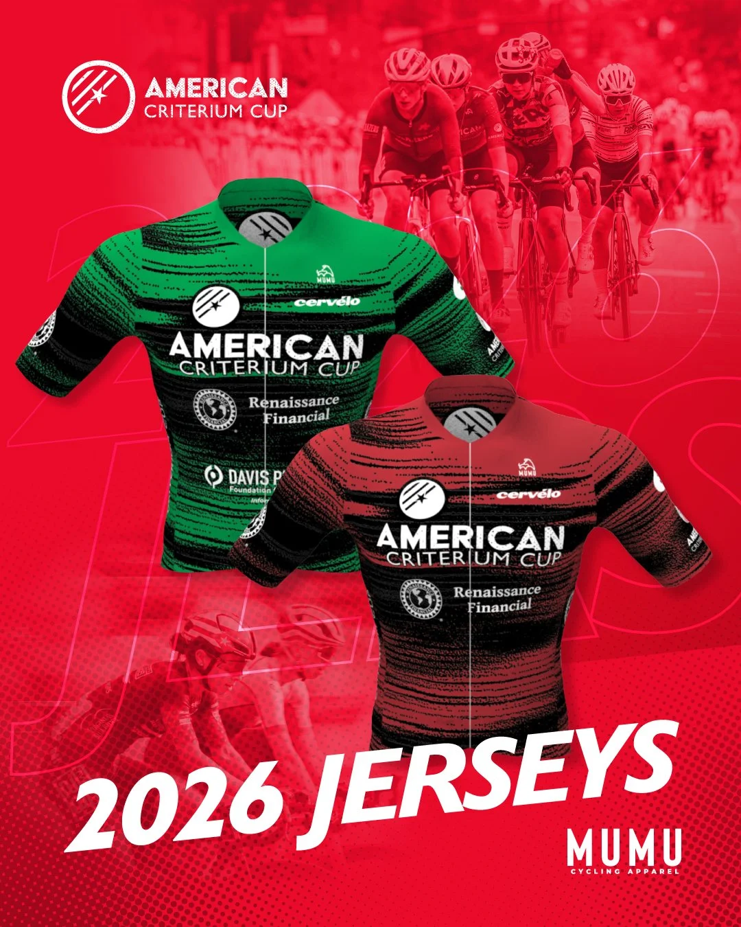 Introducing the jerseys for the 2026 American Criterium Cup! Our fresh kits are built to stand out in the heat of the race and on the top of the podium. 🔥

A huge thank you to MUMU Apparel (@mumuapparel) for returning as our Official Jersey Sponsor 