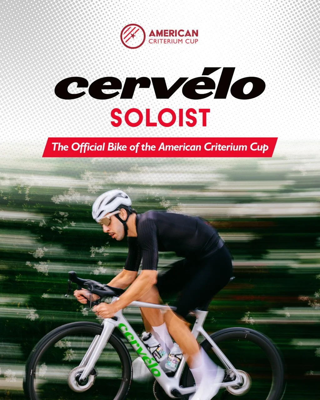 We&rsquo;re proud to welcome Cerv&eacute;lo (@cervelo) as a new sponsor of the American Criterium Cup! 

As part of this partnership, the Cerv&eacute;lo Soloist joins the ACC as the Official Bike of the Series. 🚲🌟

A name built in racing history, t