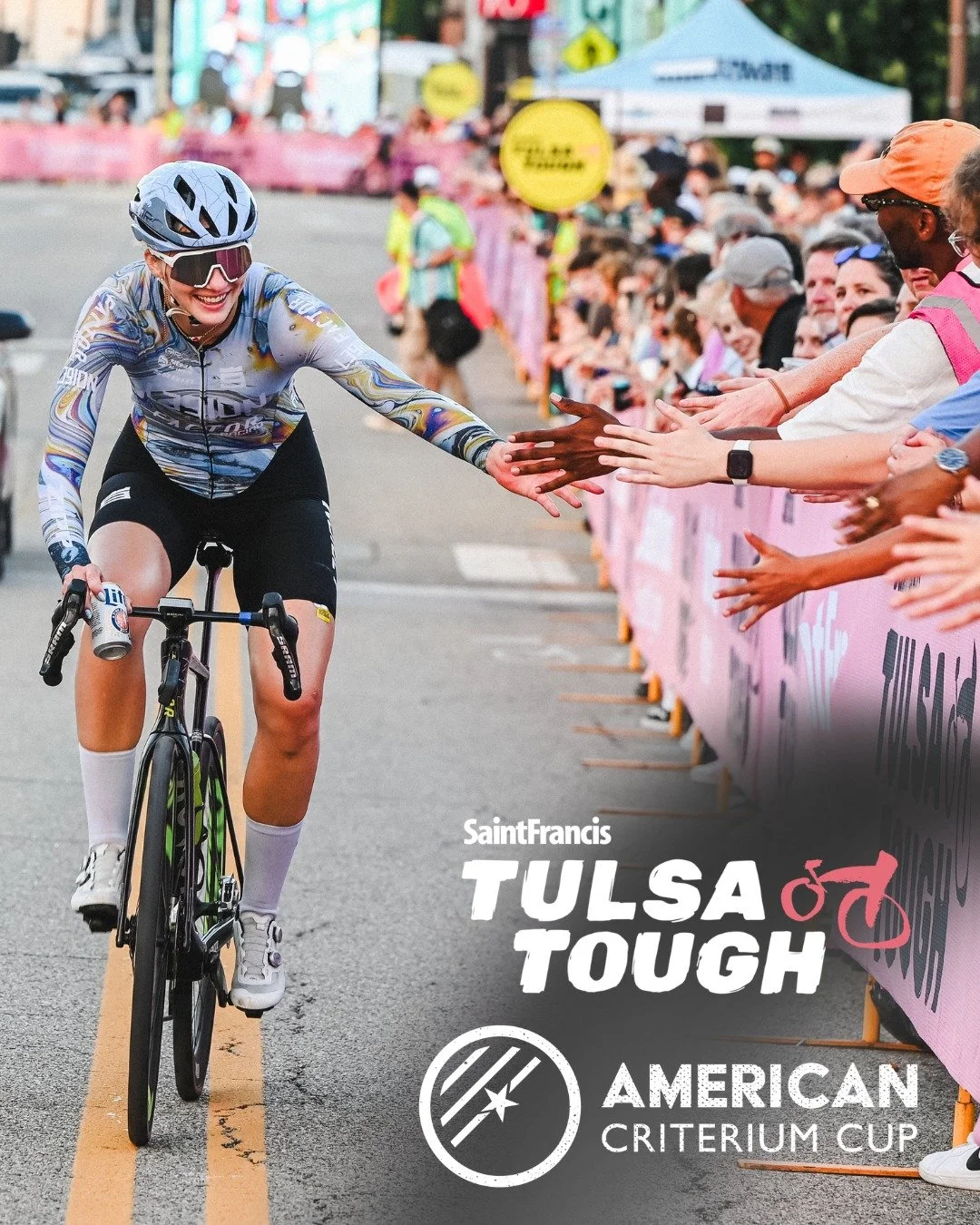 Tulsa, we're coming for you 🔥

Every summer, the best criterium riders in the world descend on Tulsa for Saint Francis Tulsa Tough, one of the most iconic and demanding events of the year. Fast courses, packed neighborhoods, live music, and fan ener