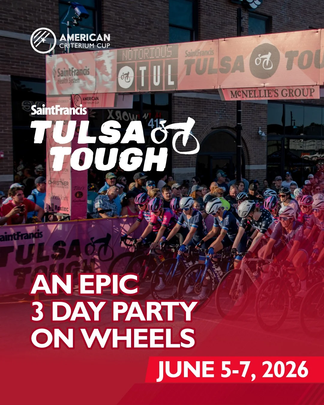 The moment we have all been waiting for is almost here! ⚡

The Saint Francis Tulsa Tough kicks off the 2026 ACC season on June 5! This day will build race by race, hour by hour, all the way to the Women's and Men's Pro ACC races under the lights for 