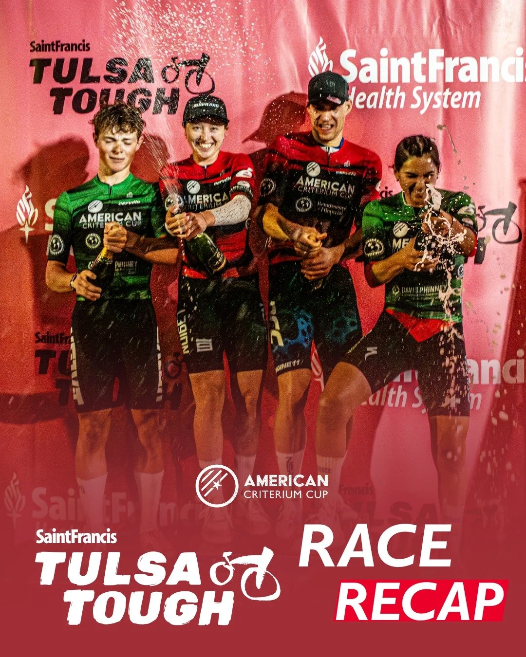The 2026 American Criterium Cup kicked off with a sizzling start under the light at the Saint Francis @tulsa_tough! 🚲🌟

The women's race saw the closest finish ever in the history of the ACC, and there couldn't have been a better way to open the se