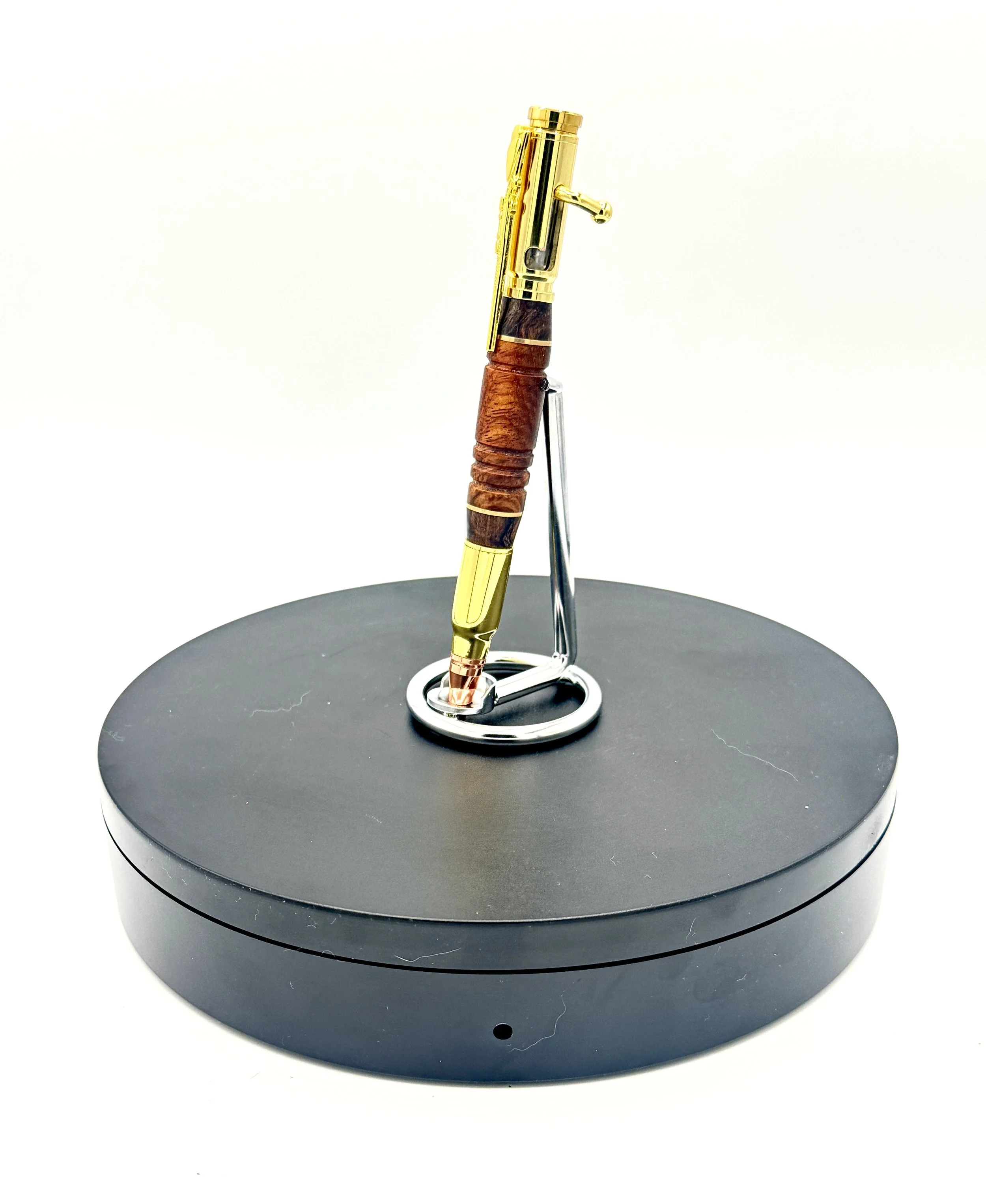 Lever Action Rifle Pen with Desert Ironwood and Batik Mango Handle and Brass Accents