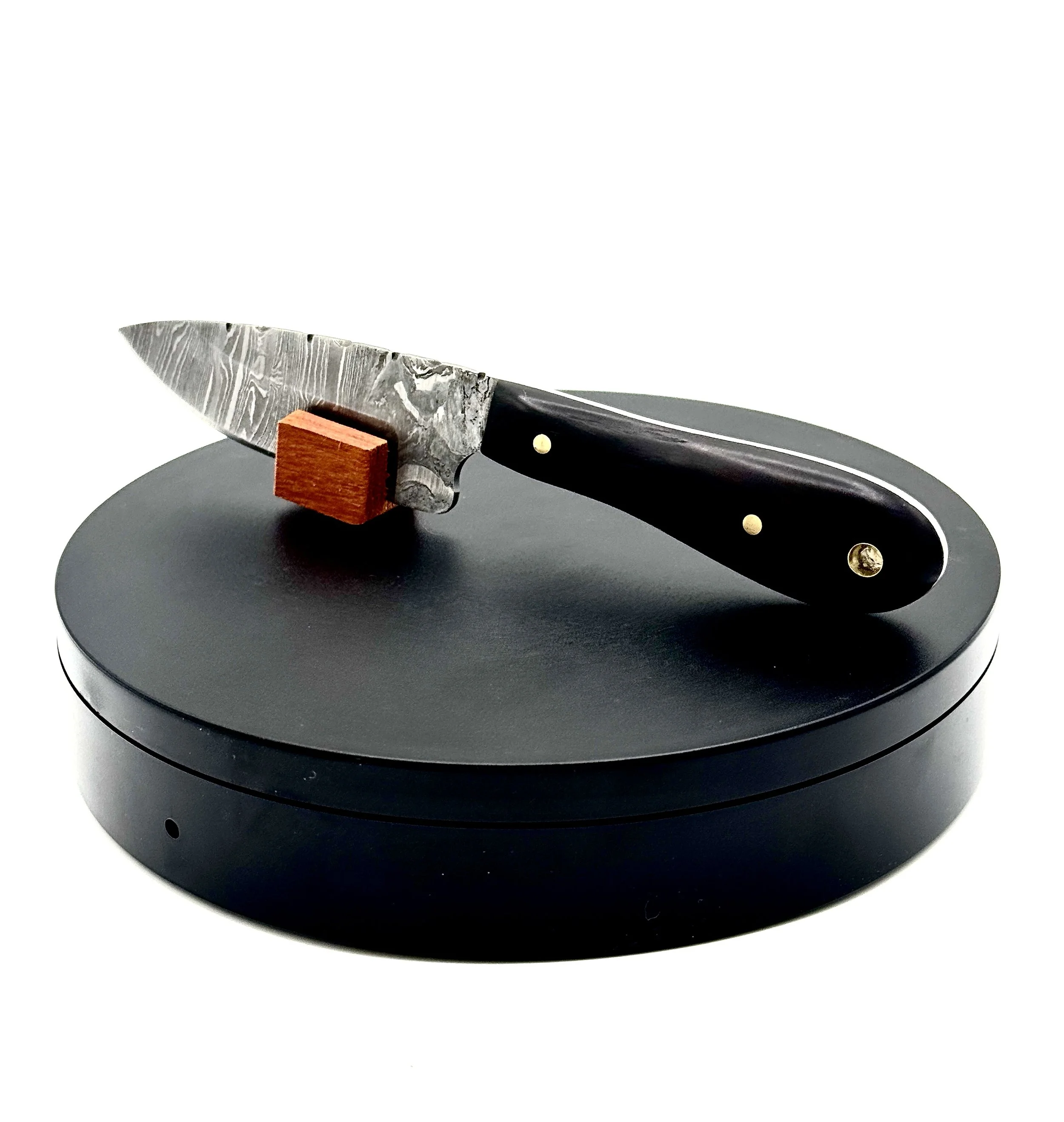 Damascus Steel EDC Knife with Mpingo Handles